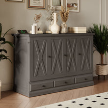 Load image into Gallery viewer, Solid Pine Murphy Bed Chest Cube Cabinet Bed With Charging Station And Large Storage Drawer For Home Office Or Small Room