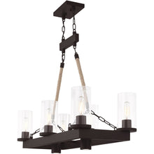 Load image into Gallery viewer, 30" Eight Light Metal Dimmable Chandelier With Shades - Bronze