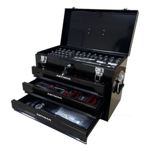 Load image into Gallery viewer, Portable 3 Drawer Steel Toolbox, 4 Layers Of Tools With Metal Latches, With Storage Tray And Carrying Handle