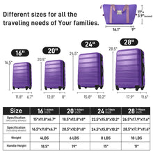 Load image into Gallery viewer, Hardshell Luggage Sets 4 Pieces + Bag Spinner Suitcase With Tsa Lock Lightweight - 16" / 20" / 24" / 28" Luggages