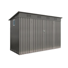 Load image into Gallery viewer, Outdoor Storage Shed, Tool House With Sloping Roof, 6 Vents And 2 Swing Doors For Backyard - Gray