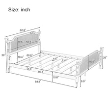 Load image into Gallery viewer, Traditional Style Rattan Bed Frame, No Box Spring Needed
