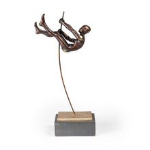 Load image into Gallery viewer, Pole Vaulting Man Tabletop Sculpture - Bronze