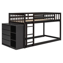 Load image into Gallery viewer, Bunk Bed With 4 Drawers And 3 Shelves