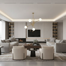 Load image into Gallery viewer, Candle Style Four Light Metal Dimmable Chandelier With Shades - Brass