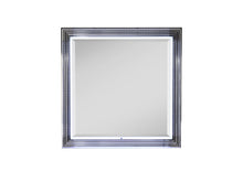 Load image into Gallery viewer, Wood Square Lighted Dresser Mount Framed Mirror - Silver / White