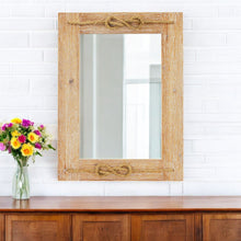 Load image into Gallery viewer, 31" Rustic Nautical Accent Framed Wall Mirror - Brown
