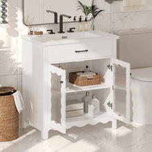 Load image into Gallery viewer, Modern Bathroom Vanity With Tempered Glass Doors