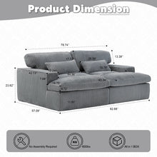Load image into Gallery viewer, Double Chaise Lounge Chair, Oversized Upholstered Sleeper Cloud Couch