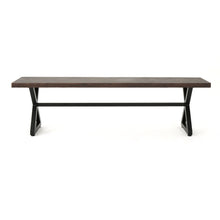 Load image into Gallery viewer, Modern Aluminum Outdoor Dining Bench With X Base