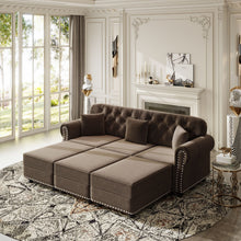 Load image into Gallery viewer, Upholstered Sofa Set With Nailhead Trim And Rolled Armrests, Includes Pillows