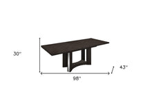 Load image into Gallery viewer, 98" Dark Gray Solid Wood Dining Table