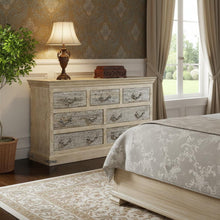 Load image into Gallery viewer, 64" Solid Wood Seven Drawer Double Dresser - White