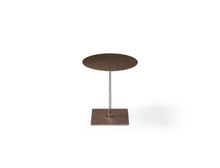 Load image into Gallery viewer, Steel Height Adjustable Round Pedestal End Table - Bronze / Silver