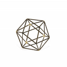 Load image into Gallery viewer, Hand Painted Geometric Orb Tabletop Sculpture (399630) - Brown / Gold