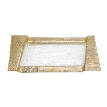 Load image into Gallery viewer, 13" Glass Snack Or Vanity Tray - Clear / Gold