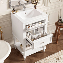 Load image into Gallery viewer, Retro Design Bathroom Vanity With Sink, 2 Drawer Storage Cabinet