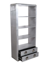 Load image into Gallery viewer, Four Tier Bookcase With Two Drawers - Silver