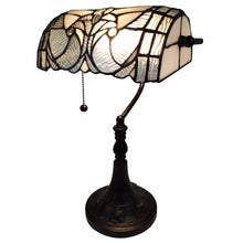Load image into Gallery viewer, Table Lamp With White And Silver Shade - Dark Brown