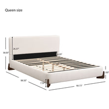Load image into Gallery viewer, Queen Size Elegant Terry Upholstered Bed - White