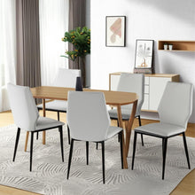 Load image into Gallery viewer, Upholstered Faux Leather Dining Side Chairs (Set of 4) - White / Black