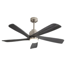 Load image into Gallery viewer, Modern Ceiling Fan With Dimmable LED Light 5 Solid Wood Blades Remote Control Reversible Dc Motor With Smart App Control - Nickel