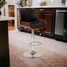 Load image into Gallery viewer, 46" Swivel Low Back Adjustable Height Bar Chair - Black / Silver