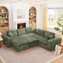 Load image into Gallery viewer, Sectional Sofa With Moveable Ottoman