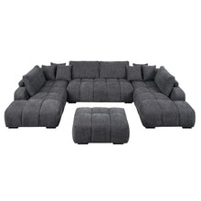 Load image into Gallery viewer, Chosen - Sectional Sofa With Toss Pillows With 2 Chaises With Ottoman - Gray