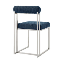 Load image into Gallery viewer, Upholstered Polyester Open Back Dining Side Chairs (Set of 2) - Blue