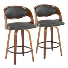 Load image into Gallery viewer, Pino - Mid Century Modern Fixed Height Barstool With Swivel With Round Footrest (Set of 2)