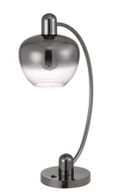 Load image into Gallery viewer, Metal Table Lamp With Silver Metallic Globe Shade - Gunmetal