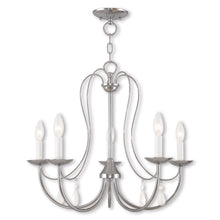 Load image into Gallery viewer, Five Light Dimmable Chandelier With Shades - Silver
