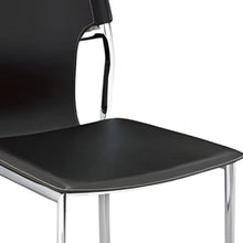 Load image into Gallery viewer, Metal Leather Partially Open Back Dining Side Chairs (Set of 4) - Black