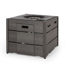 Load image into Gallery viewer, Rustic Style Outdoor Square Propane Fire Pit, 40,000 Btu