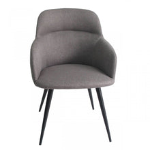 Load image into Gallery viewer, Upholstered Fabric Metal Dining Arm Chair - Gray