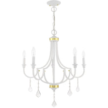 Load image into Gallery viewer, 27" Five Light Dimmable Chandelier With Shades - White