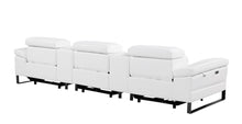 Load image into Gallery viewer, Top Grain Leather Reclining Metal USB Sofa (720344) - White
