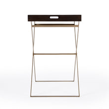 Load image into Gallery viewer, Solid Wood Rectangular End Table - Gold And Walnut