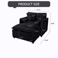 Load image into Gallery viewer, Oversized Chair With Movable Ottoman, Soft Upholstered Lounge Chair