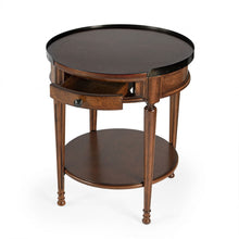 Load image into Gallery viewer, Manufactured Wood Round End Table With Drawer And Shelf - Medium Brown