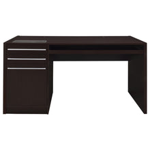 Load image into Gallery viewer, Halston - 3 Drawer Office Computer Desk With Keyboard Tray - Cappuccino