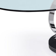 Load image into Gallery viewer, 32" Contemporary Glass And Metal Round Abstract Coffee Table - Clear