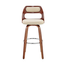 Load image into Gallery viewer, 26" Faux Leather Swivel Counter Height Bar Chair - Cream And Brown