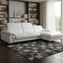 Load image into Gallery viewer, Italian Leather L Shaped Two Piece Sofa Chaise Sectional - White