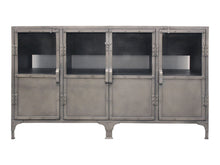 Load image into Gallery viewer, 61" Metal Enclosed Storage TV Stand - Gray