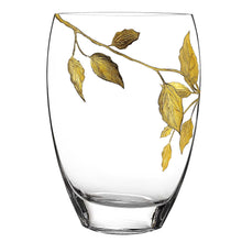 Load image into Gallery viewer, Leaves Oval Table Vase - Clear / Gold