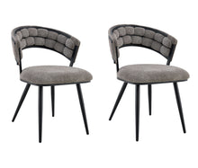 Load image into Gallery viewer, Velvet Metal Partially Open Back Dining Side Chairs (Set of 2) - Gray / Black