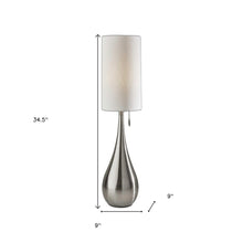 Load image into Gallery viewer, 35" Brushed Steel Metal Teardrop Table Lamp