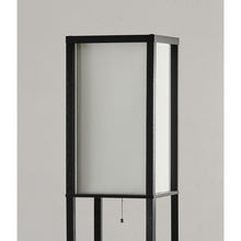 Load image into Gallery viewer, 72" Black And White Solid Wood Column With White Cotton Shade